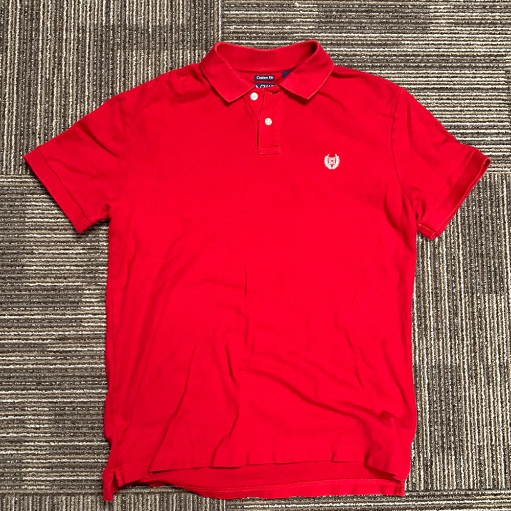 Men’s red chaps short sleeve shirt custom fit medium